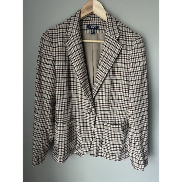 SOLD Plaid Womens Blazer Single Button Size 6 or Mesium - Picture 1 of 5